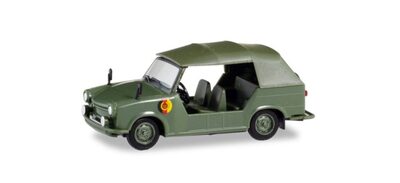 HERPA 024440-002 1:87 Trabant Kübel „NVA“, Felgen grün