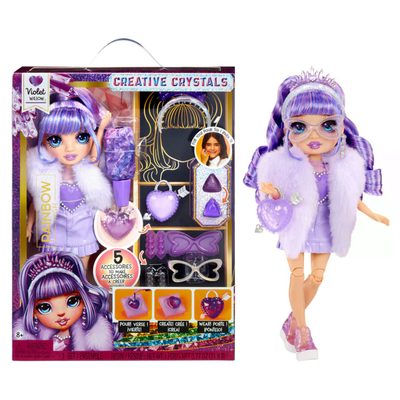 MGA 121404-EUC Rainbow High Creative Crystals Fashion Doll- Violet