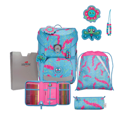 DERDIEDAS D8509181 Schulranzen-Set Happy Pixel ErgoFlex Easy