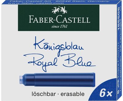 FABER-CASTELL 185506 Tintenpatronen Standard königsblau 6er