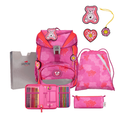 DERDIEDAS D8505182 Schulrucksack-Set 5-teilig Roses ErgoFlex Light
