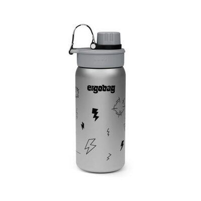 ERGOBAG 01071-80008-10 Edelstahl Trinkflasche Gewitter, Schwarz