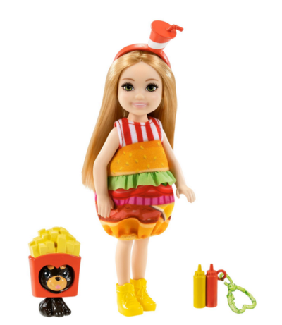 MATTEL GHV69 GRP69 Barbie Chelsea Puppe im Burger-Kostüm