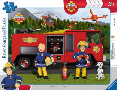 RAVENSBURGER 6169 Kinderpuzzle 8 Teile Feuerwehrmann Sam Rettung durch Sam