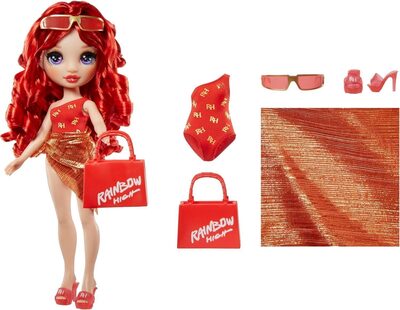 MGA 507277-EUC Rainbow High Swim & Style Fashion Doll- Ruby (Red)
