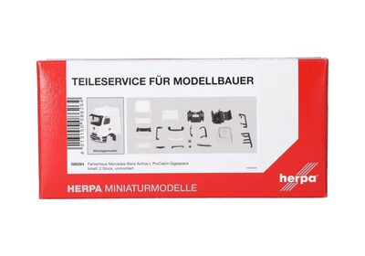 HERPA 086264 1:87 Teileservice: Fahrerhaus Mercedes-Benz Actros L ProCabin Gigaspace, weiß (2 Stück)