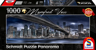 SCHMIDT SPIELE 59621 Panoramapuzzle, New York, Dark Night