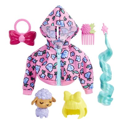 MATTEL HDJ39 Barbie Extra Kleidungs-Set inkl. Hund & Zubehör, Barbie Outfit