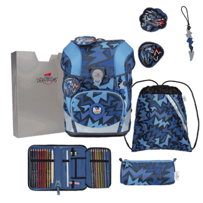 DERDIEDAS D851100119600 Schulranzen-Set 5-teilig Dark Dragon ErgoFlex Tiny