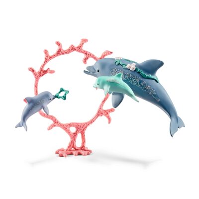 SCHLEICH 41463 Delfin-Mama mit Babies