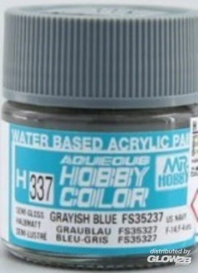 MR HOBBY - GUNZE H-337 Mr Hobby -Gunze Aqueous Hobby Colors (10 ml) Grayish Blue FS35237 [30