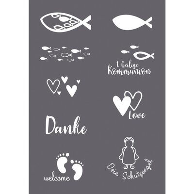 RAYHER 45134000 Siebdruck-Schablone Anlass A5, 1 Schablone+1 Rakel, SB-Btl