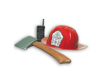 FRIES 93141 Feuerwehrset, 3-tlg. (Helm, Axt, Walkie-Talkie)