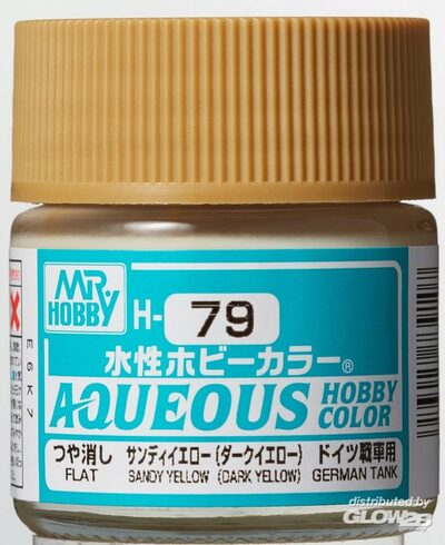 MR HOBBY - GUNZE H-079 Mr Hobby -Gunze Aqueous Hobby Colors (10 ml) Sandy Yellow (Dark Yellow) [30