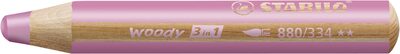 STABILO 880/334 Buntstift, Wasserfarbe & Wachsmalkreide - STABILO woody 3 in 1 - Einzelstift - pink