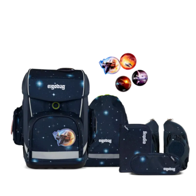 ERGOBAG 01300-900L9-10 Cubo Light 6-teiliges Schulrucksack-Set KoBärnikus, dunkelblau