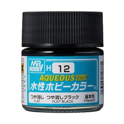 MR. HOBBY H-012 Aqueous Hobby Colors (10 ml) Flat Black