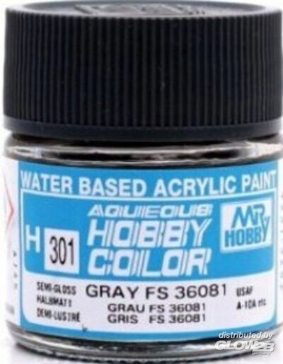 MR HOBBY - GUNZE H-301 Mr Hobby -Gunze Aqueous Hobby Colors (10 ml) Gray FS 36081 [30