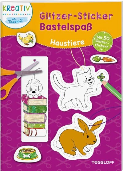 TESSLOFF 378864160 Glitzer-Sticker Bastelspaß Haustiere