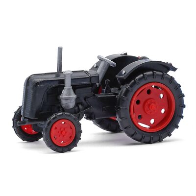 BUSCH 210010104 MEHLHOSE H0 / 1:87 Traktor Famulus, Schwarz mit roten Felgen