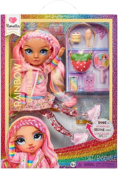 MGA 427780-INT Rainbow High Sparkle & Shine Fashion Dolls- ROSETTA (Pink)