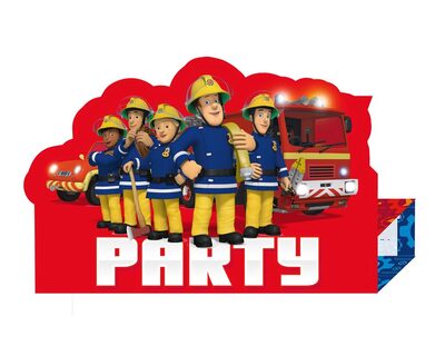 AMSCAN 9902184 Riethmüller® 8 Einladungskarten Feuerwehrmann Sam 2017 mit Umschlägen