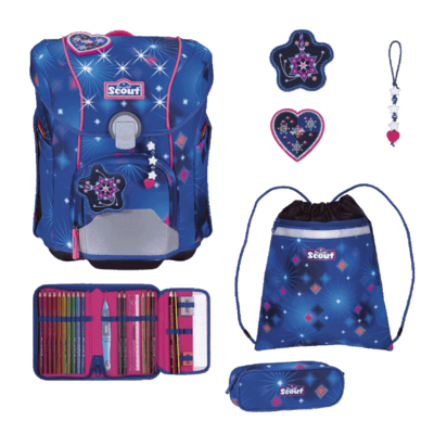SCOUT S766500166000 Schulranzen-Set 4-teilig - Micro Exklusiv LED Sparkling Dream