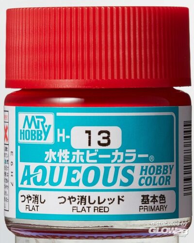 MR HOBBY - GUNZE H-013 Mr Hobby -Gunze Aqueous Hobby Colors (10 ml) Flat Red [30