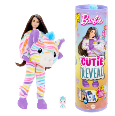 MATTEL HRK39 Barbie Cutie Reveal Barbie Color Dream Series - Zebra mit Überraschungen