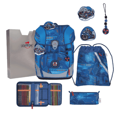 DERDIEDAS D851100119500 Schulranzen-Set 5-teilig Turbo Speed ErgoFlex Tiny