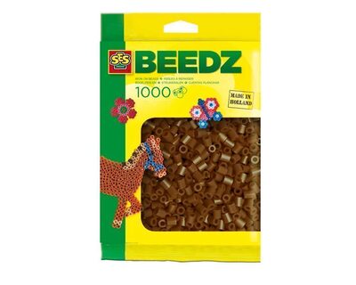 SES 00725 Bügelperlen 1000 Stück dunkelbraun