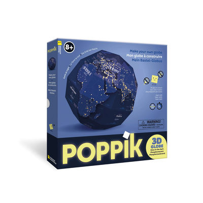 POPPIK GLO002 Mein Bastel-Globus, Erde bei Nacht