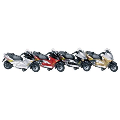 GOKI 12125 Motorroller mit Sirene + Licht, Spritzguss, 4-fach sortiert