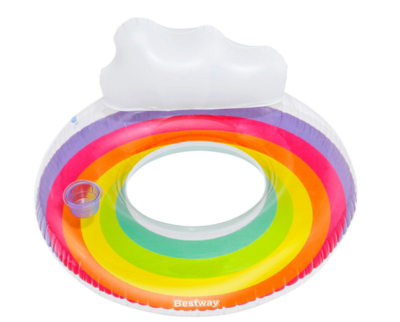 BESTWAY 43647 Schwimmring in Regenbogen-Design, 107cm Ø