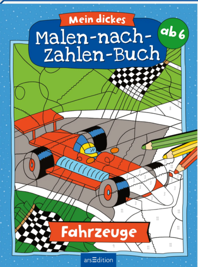 ARSEDITION 135423 Mein dickes Malen-nach-Zahlen-Buch – Fahrzeuge