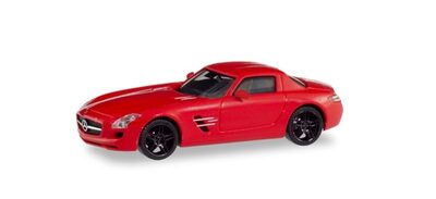 HERPA 430784 1:87 Mercedes-Benz SLS AMG, Le Mans rot metallic mit schwarzen Felgen