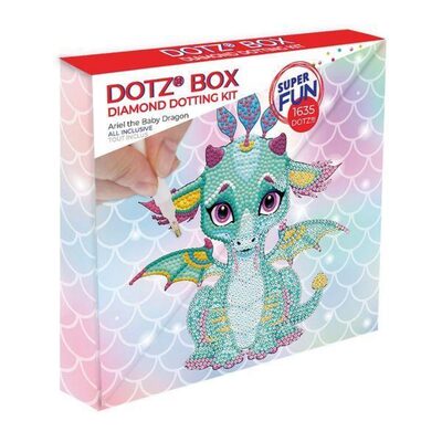 DIAMOND DOTZ DBX010 Diamond Painting Ariel Drachenbaby Dotz Box, Anfänger/Kids