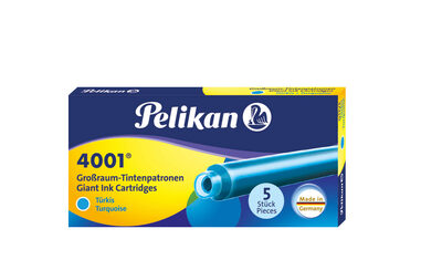 PELIKAN 310656 Pelikan Großraum-Tintenpatronen 4001®, Türkis, 5 Stück