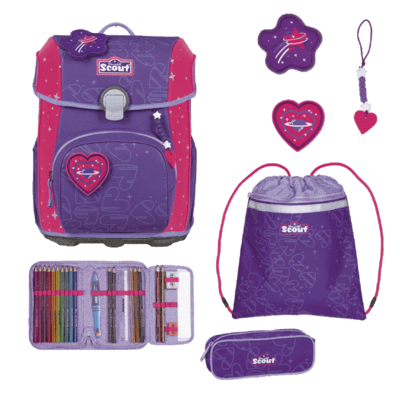 SCOUT S754400157500 Schulranzen-Set 4-teilig Heartbeat Neo Superflash Extreme