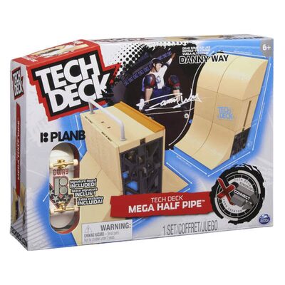 SPIN MASTER 6064164 Tech Deck, Danny Way Mega Half Pipe X-Connect Park Creator, anpassbares Rampenset mit besonderem Plan B Fingerboard, Kinderspielzeug für Jungen und Mädchen