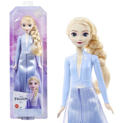 MATTEL HLW48 Disney Die Eiskönigin Core Elsa Modepuppe mit Accessoires (Outfit Film 2)