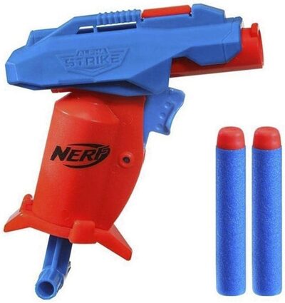 HASBRO F2491EU4 NERF Alpha Strike Slinger SD-1 Einzelschuss-Blaster und 2 NERF Elite Darts aus Schaumstoff