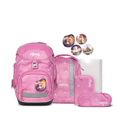ERGOBAG 01298-90355-10 Pack 6-teiliges Schulrucksack-Set WolkenzauBär, pink