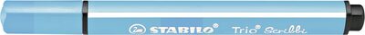 STABILO 368/957 Gefederter Dreikant-Filzstift - STABILO Trio Scribbi - Einzelstift - hellblau