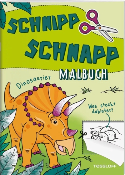 TESSLOFF 378864579 Schnipp Schnapp Malbuch. Dinosaurier. Was steckt dahinter?