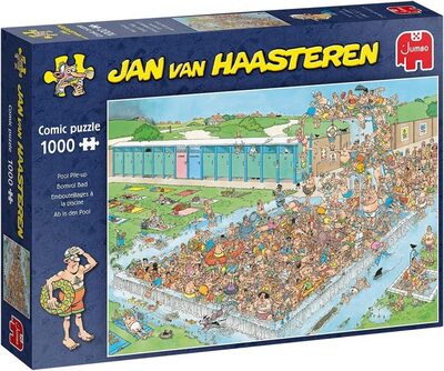 JUMBO SPIELE 20039 Puzzle 1000 Teile Jumbo Jan van Haasteren - Ab in den Pool!