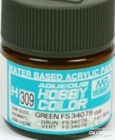 MR HOBBY - GUNZE H-309 Mr Hobby -Gunze Aqueous Hobby Colors (10 ml) Green FS 34079 [30