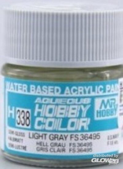 MR HOBBY - GUNZE H-338 Mr Hobby -Gunze Aqueous Hobby Colors (10 ml) Light Gray FS36495 [30