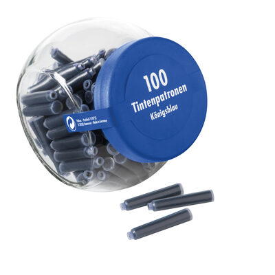 PELIKAN 156372 Standard-Tintenpatronen 100 Stück im Glas Königsblau
