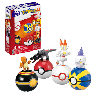 MEGA BRANDS HTJ06 MEGA Pokémon 4 Feuer-Typ Pokémon Sets